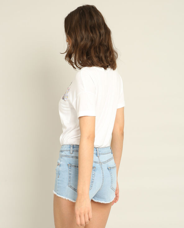 T-shirt brodé blanc - Pimkie
