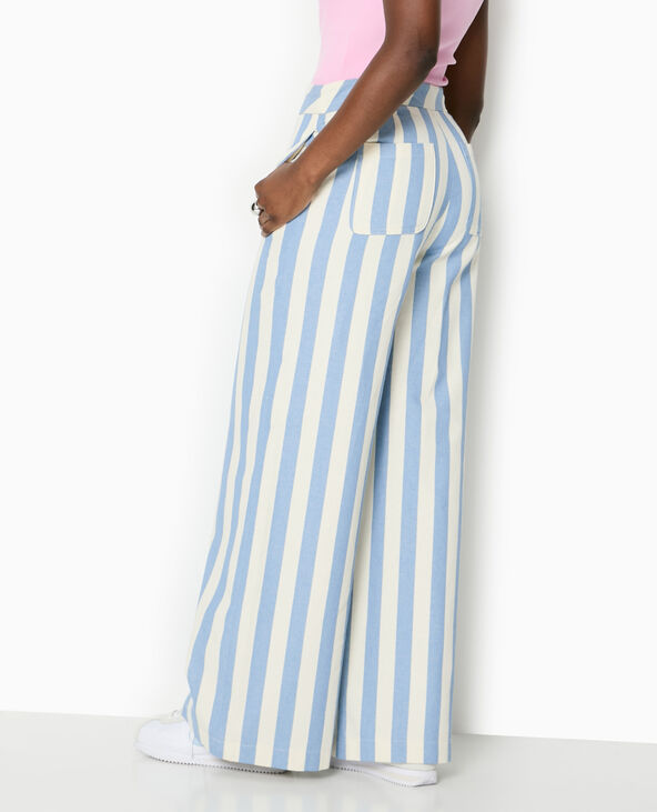 Pantalon droit avec larges rayures bleu - Pimkie