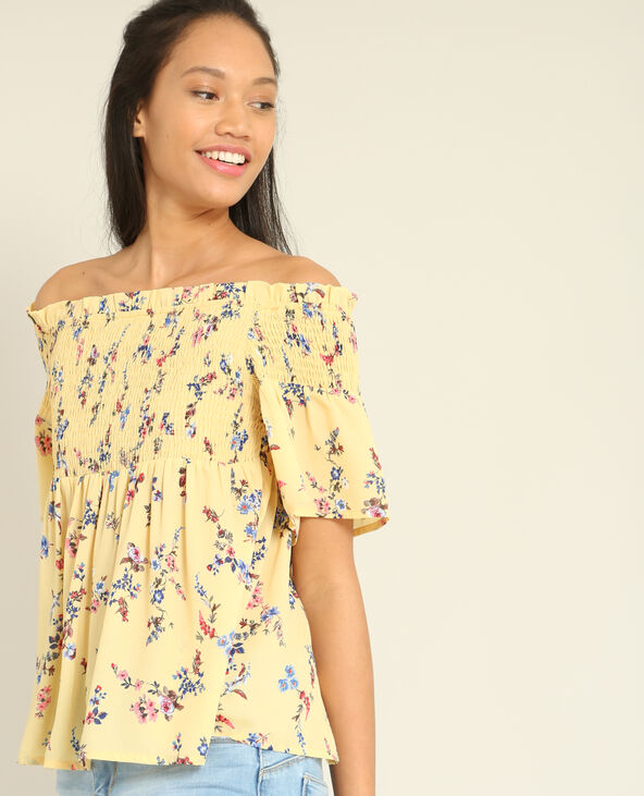 Blouse à fleurs Jaune pâle - Pimkie