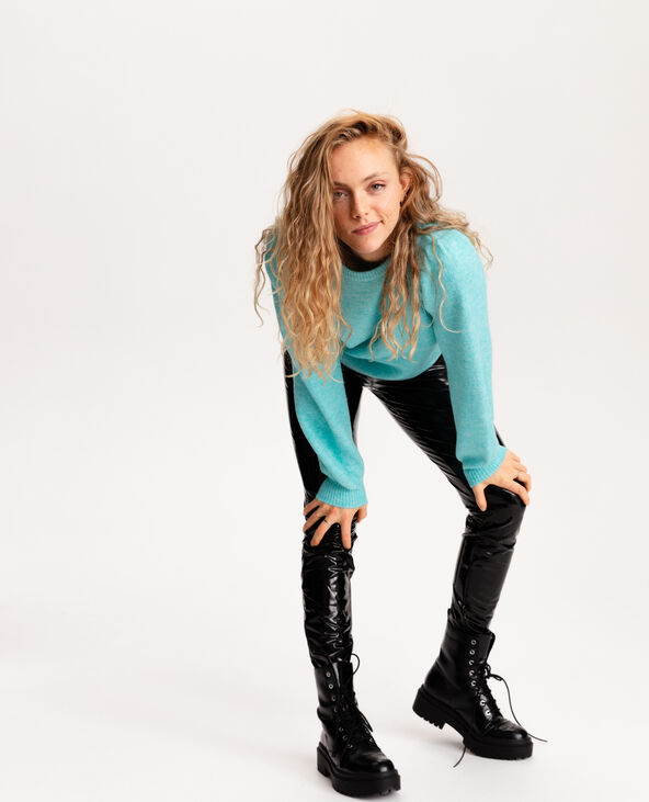 Pull manches bouffantes bleu turquoise - Pimkie