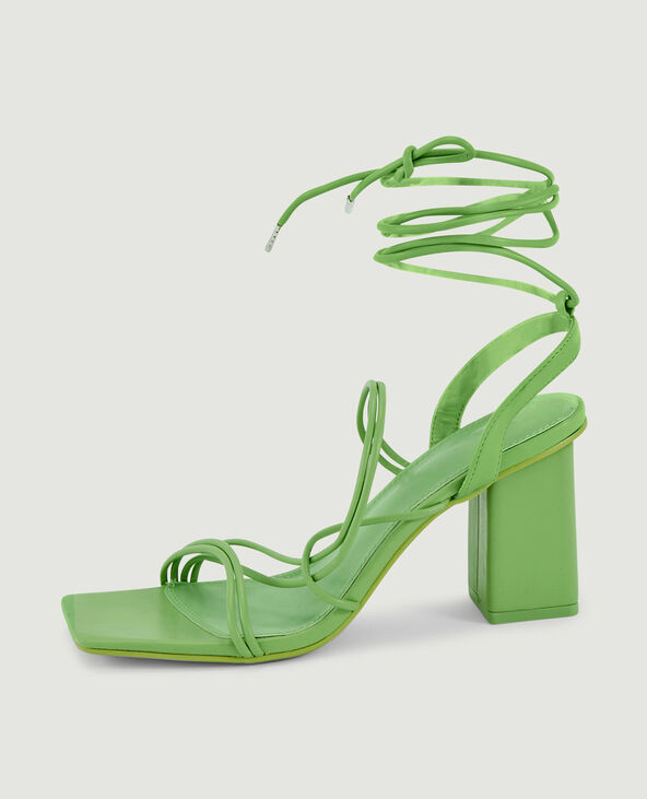 Sandales avec brides à nouer vert anis - Pimkie
