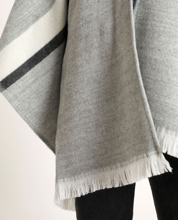 Poncho à rayures bleu clair - Pimkie