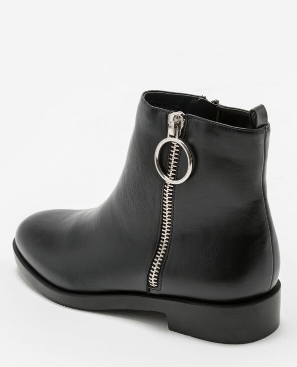 Bottines plates zippées noir - Pimkie