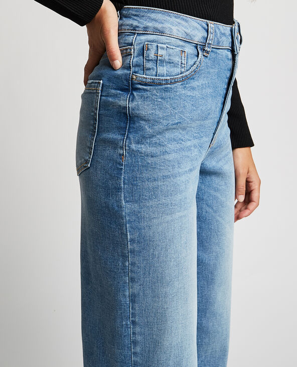 Pantalon large jeans taille hotsell haute