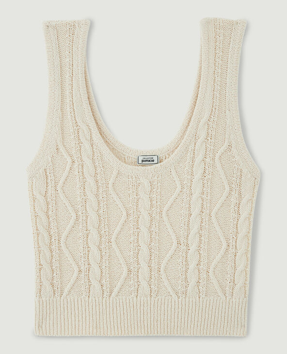 Top court en maille écru - Pimkie