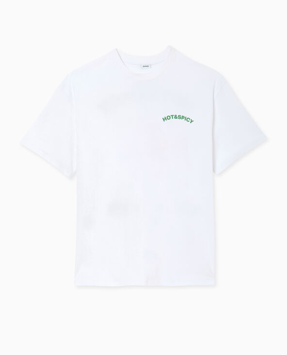 T-shirt oversize avec print devant et dos blanc - Pimkie