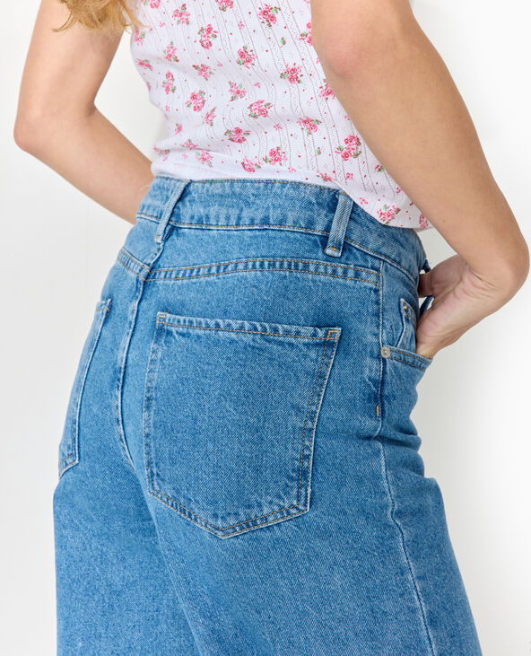 Jean straight taille croisée bleu - Pimkie