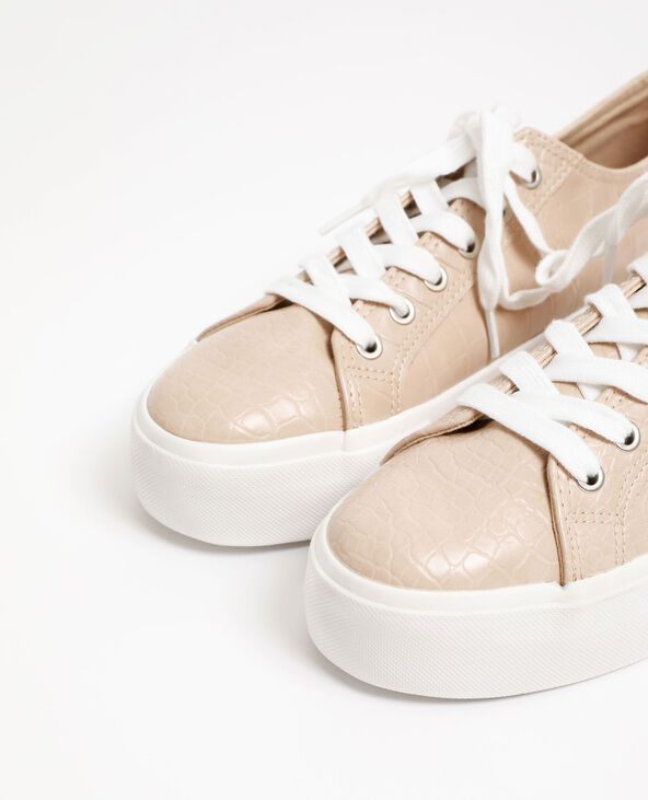 Baskets faux python beige - Pimkie
