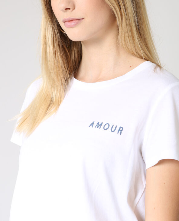 T-shirt amour blanc - Pimkie