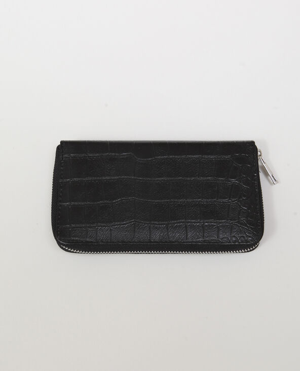 Portefeuille croco noir - Pimkie