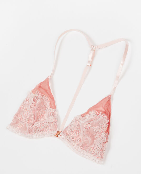 Soutien-gorge en dentelle et tulle rose clair - Pimkie