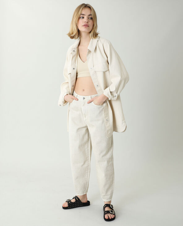 Jean slouchy high waist beige - Pimkie