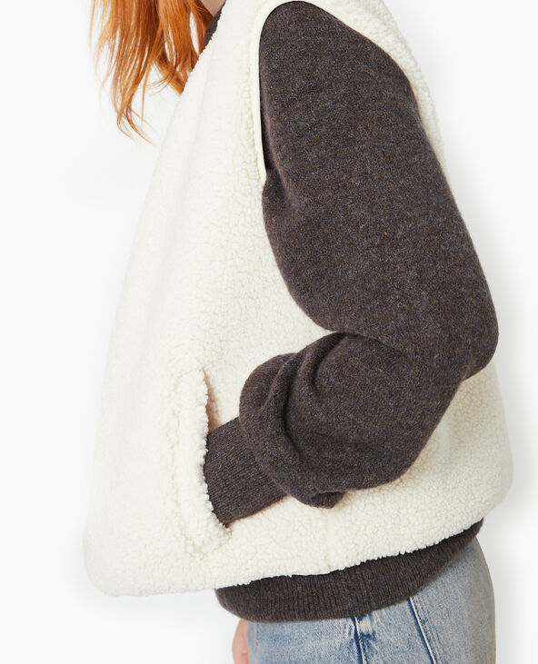 Gilet sans manches en sherpa effet mouton écru - Pimkie