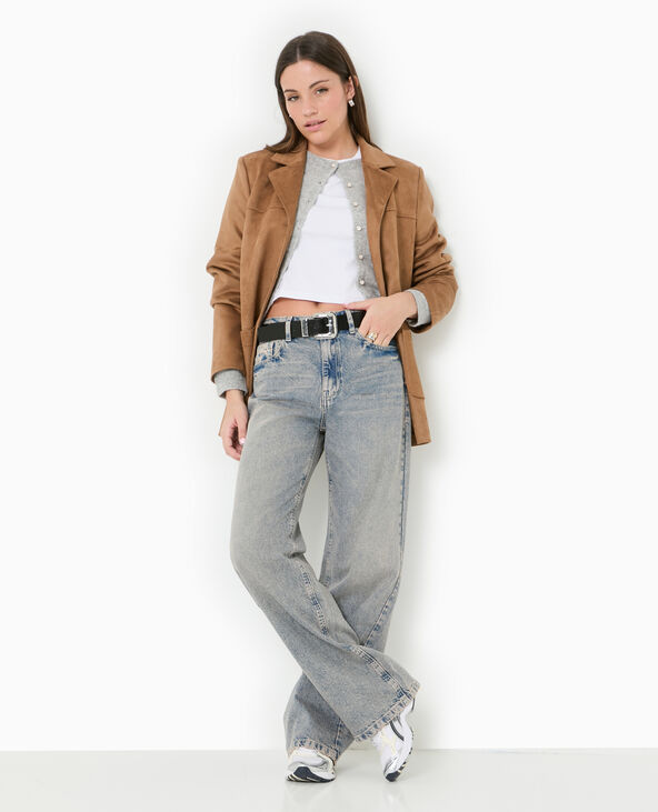 Jean wide taille haute rose clair - Pimkie