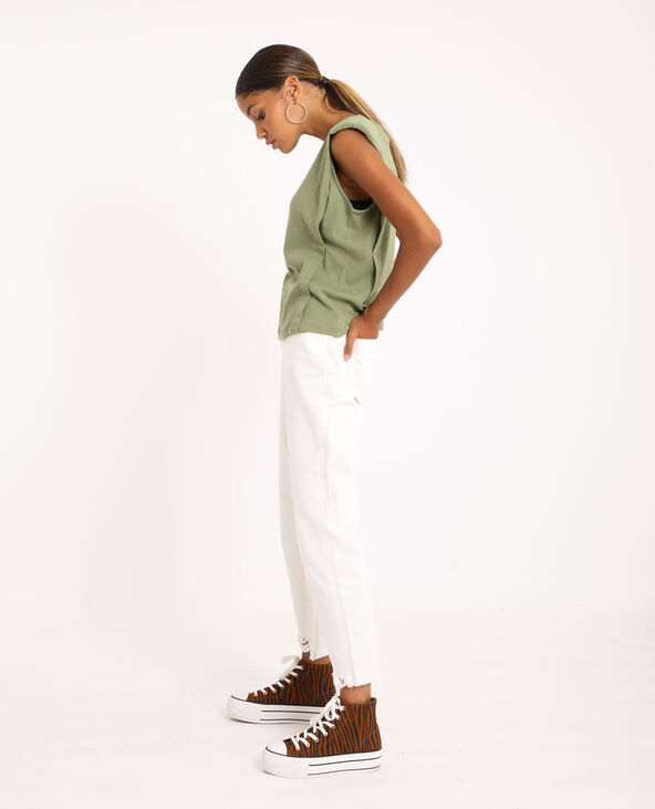 T-shirt à épaulettes vert de gris - Pimkie