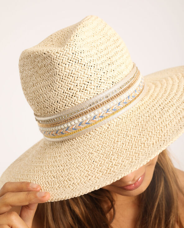 Fedora en paille beige - Pimkie