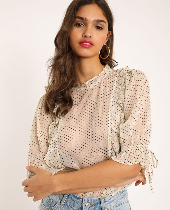 Blouse à pois écru - Pimkie