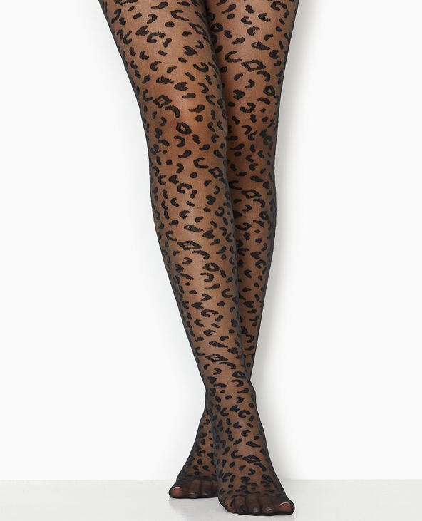 Collants léopard noir - Pimkie