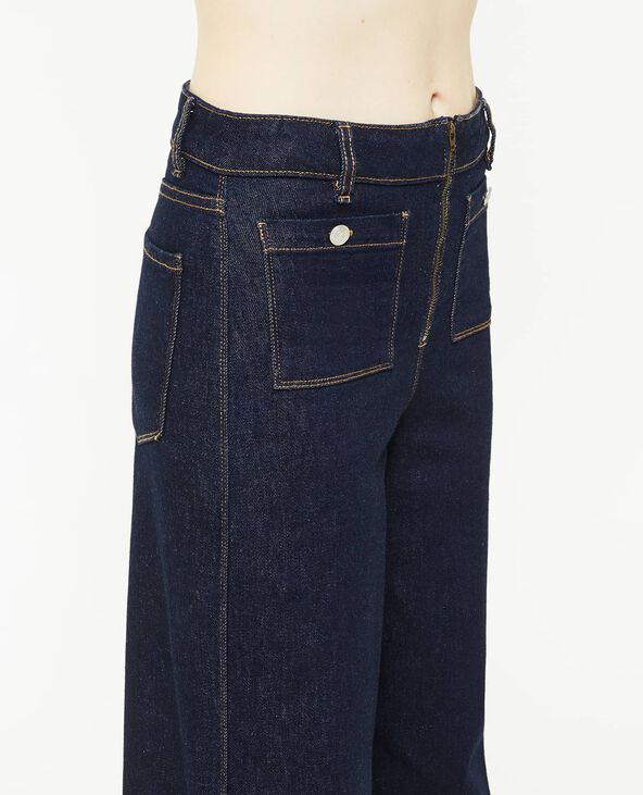 Jean Wide avec fermeture zippée apparente bleu - Pimkie