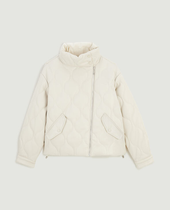 Blouson matelassé en simili cuir blanc - Pimkie