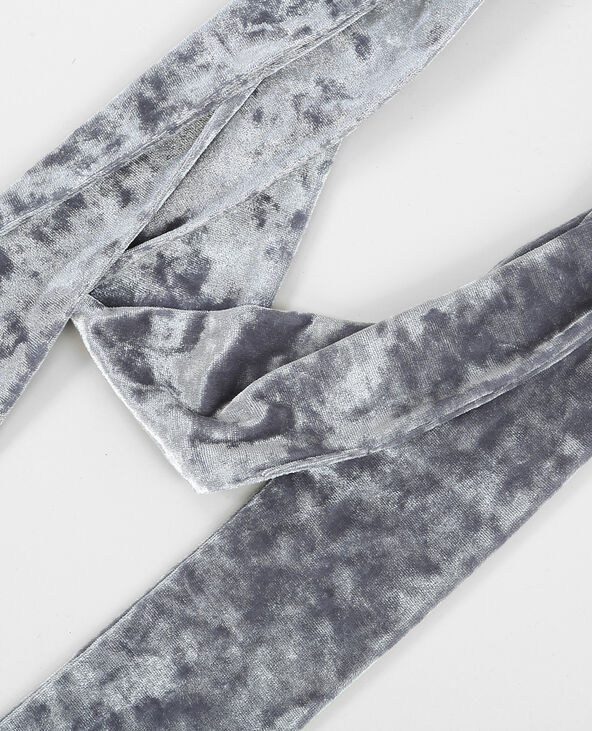 Foulard cravate velours argenté - Pimkie