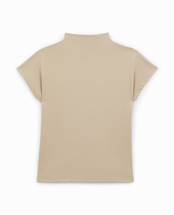 Top col montant en maille gainante beige - Pimkie