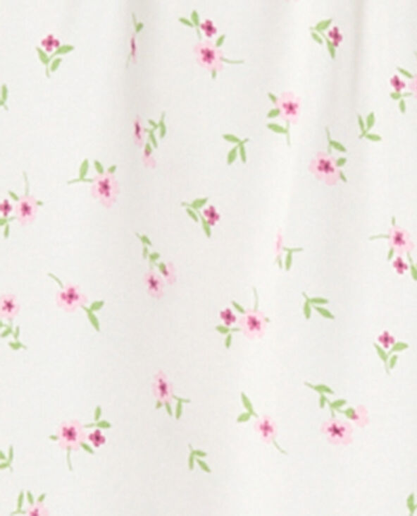 Robe dos-nu tissu satiné motif fleurs blanc - Pimkie