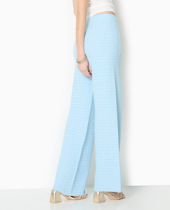 Pantalon en maille à carreaux bleu - Pimkie