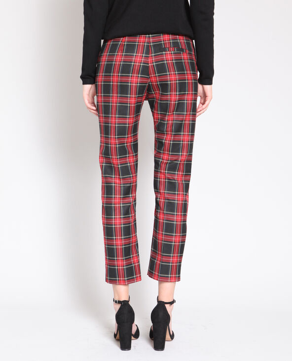 Pantalon imprimé tartan noir - Pimkie