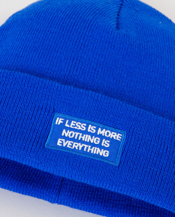 Bonnet avec inscription bleu marine - Pimkie