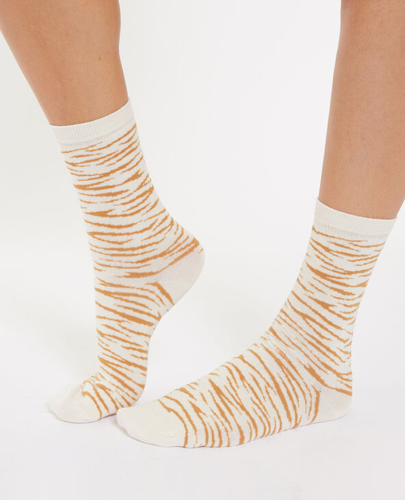 Paire de chaussettes zébrées blanc - Pimkie