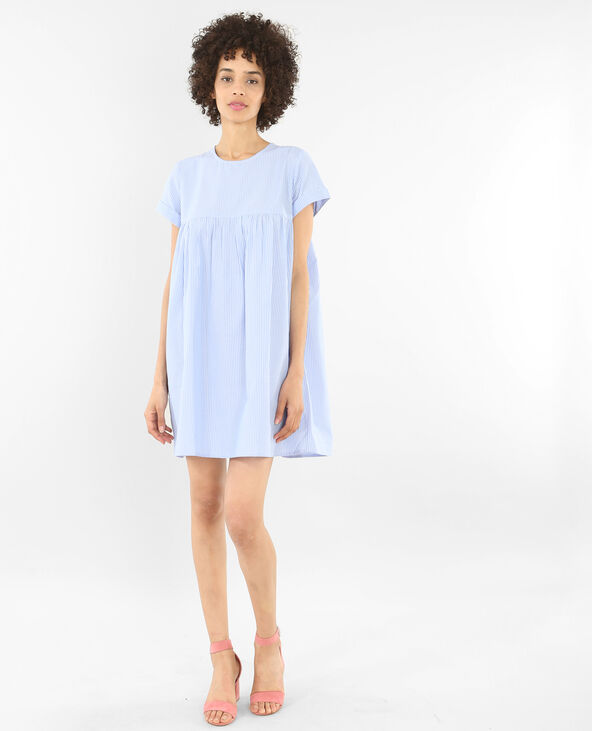Robe babydoll à rayures bleu turquoise - Pimkie