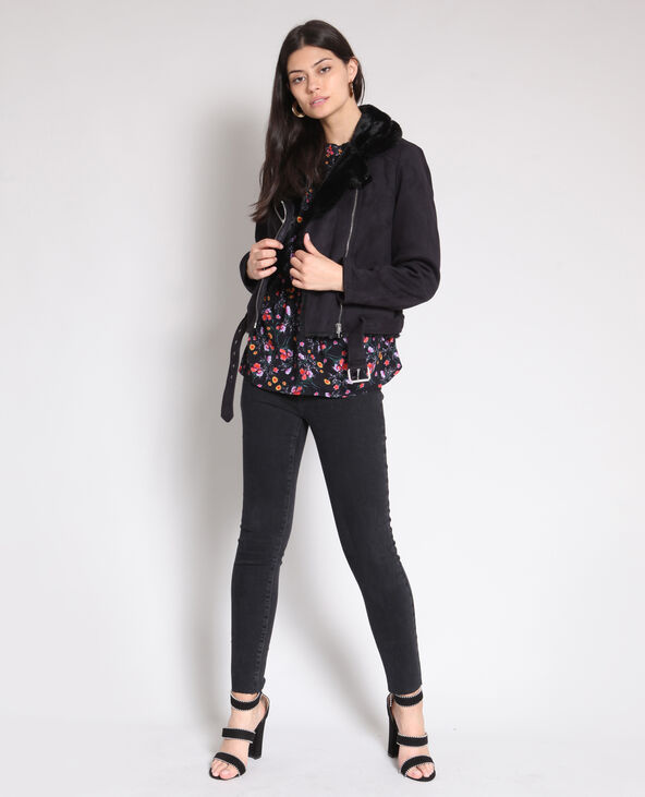 Blouse à fleurs noir - Pimkie