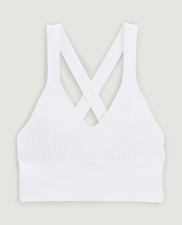 Brassière maille côtelée blanc - Pimkie