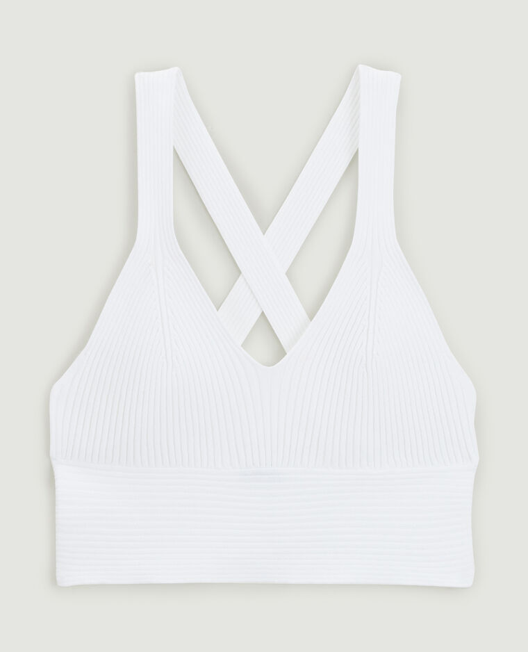 Brassière maille côtelée blanc - Pimkie