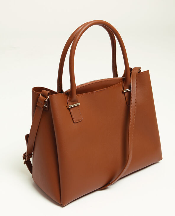 Grand sac en simili cuir camel - Pimkie