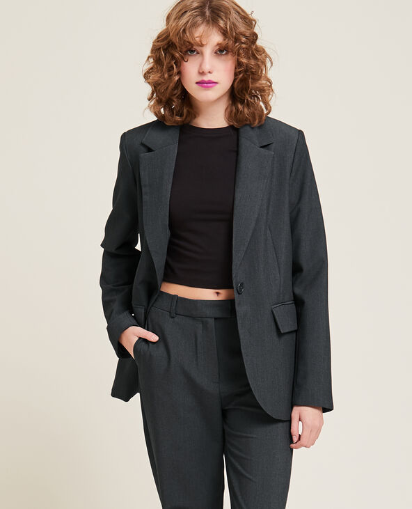 Veste blazer cintrée gris chiné - Pimkie