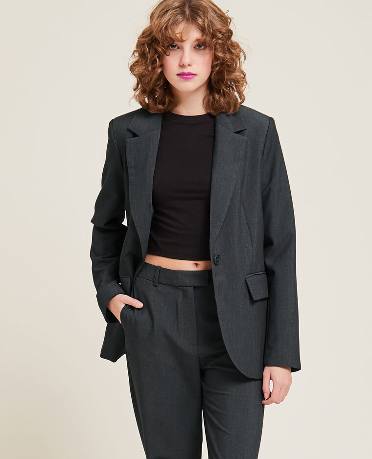 Veste blazer cintrée gris chiné - Pimkie