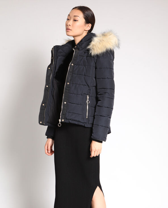 Doudoune fausse fourrure noir - Pimkie