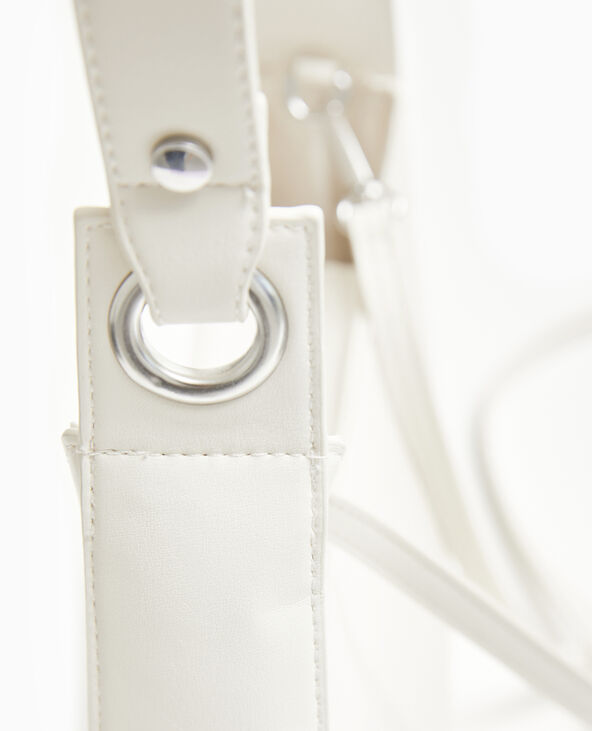 Sac rigide forme demi-lune porté épaule blanc - Pimkie
