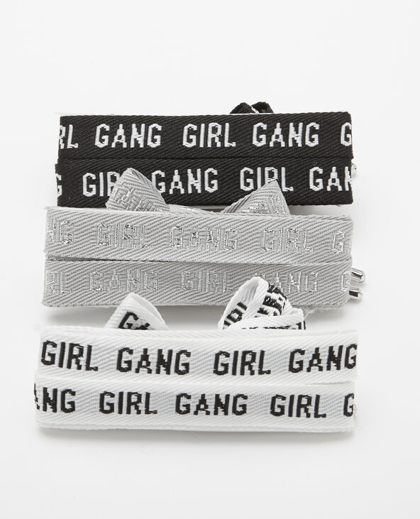 Lot de 3 lacets à message noir - Pimkie