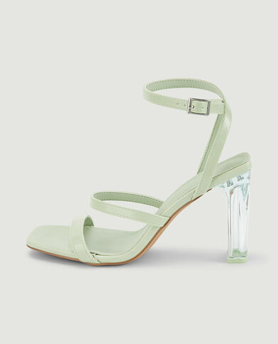 Sandales talons plexi vert de gris - Pimkie