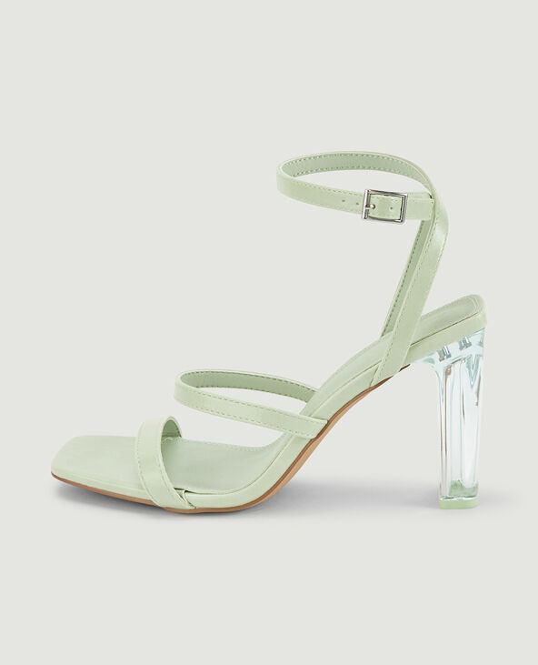 Sandales talons plexi vert de gris - Pimkie