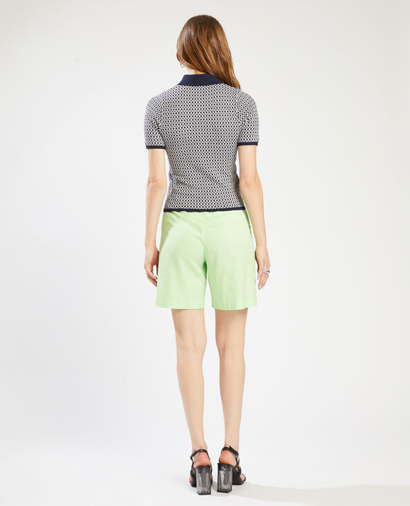 Polo maille jacquard bleu marine - Pimkie
