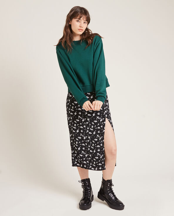 Sweat court en molleton vert - Pimkie