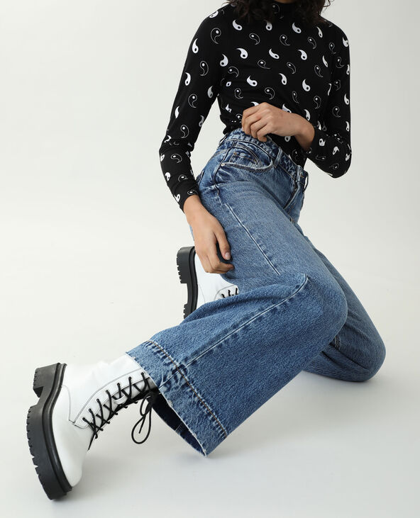 Jean wide leg high waist bleu - Pimkie