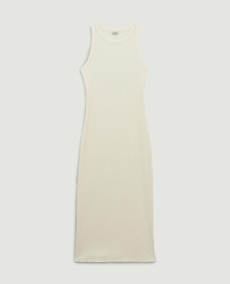 Robe débardeur maille côtelée écru - Pimkie