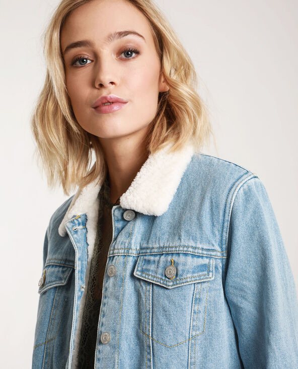 Veste en jean doublée bleu foncé - Pimkie