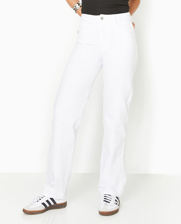 Jean droit taille haute blanc - Pimkie