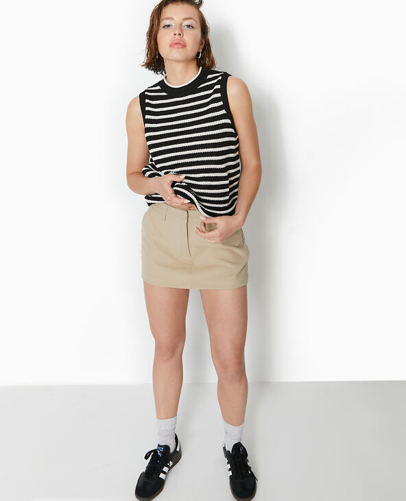 Pull sans manches rayé noir - Pimkie
